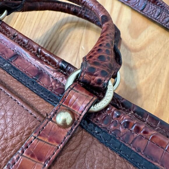 Brahmin Mini Arno Tri-Color Brown Leather Hand Shoulder Bag Melbourne - Picture 9 of 16